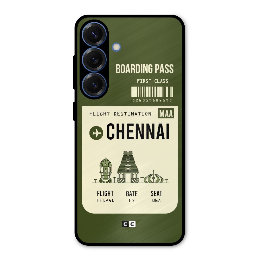 Chennai Boarding Pass Metal Back Case for Galaxy S25