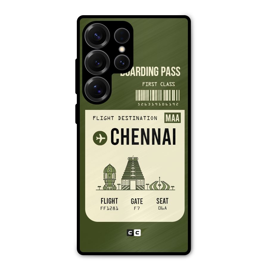 Chennai Boarding Pass Metal Back Case for Galaxy S25 Ultra