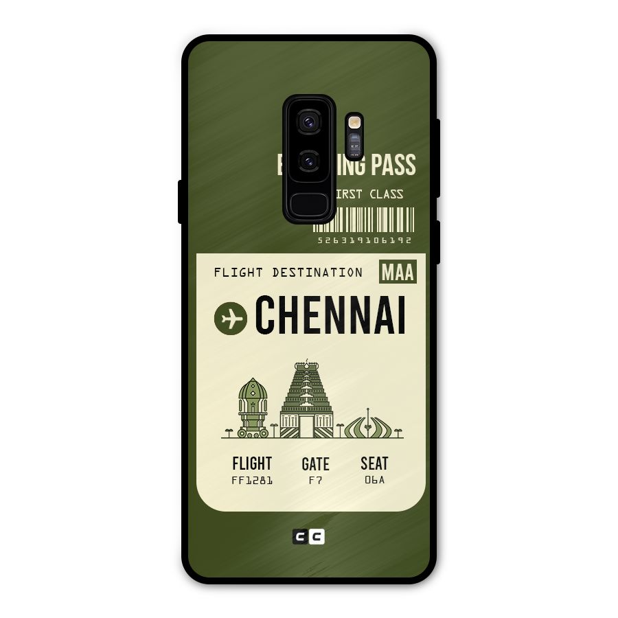 Chennai Boarding Pass Metal Back Case for Galaxy S9 Plus