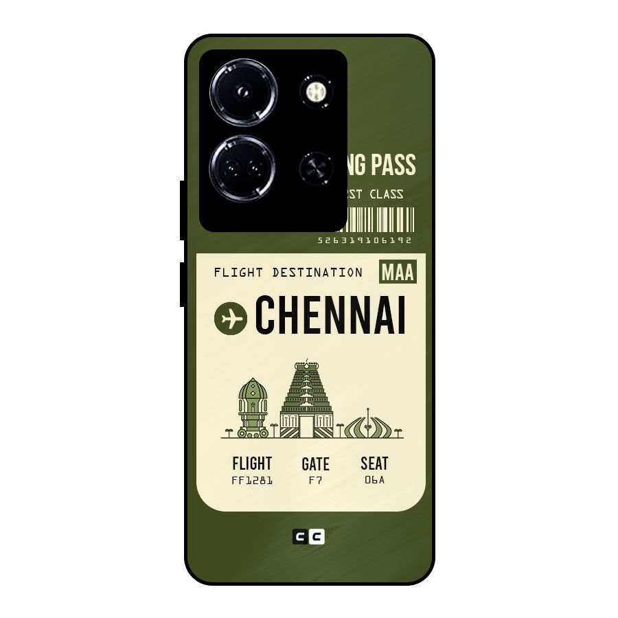 Chennai Boarding Pass Metal Back Case for Infinix Note 30 5G