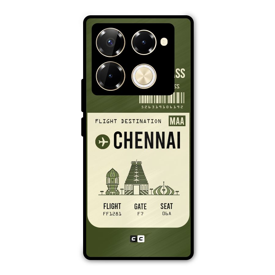 Chennai Boarding Pass Metal Back Case for Infinix Note 40 Pro Plus