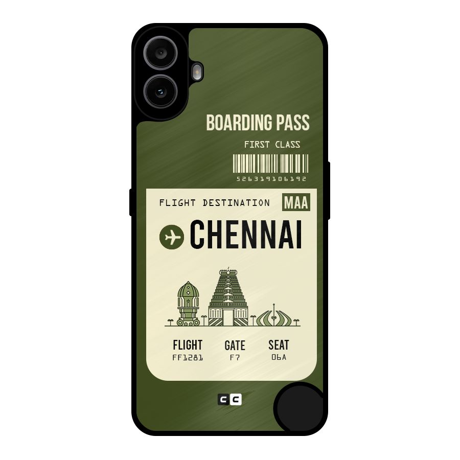 Chennai Boarding Pass Metal Back Case for Nothing CMF Phone 1