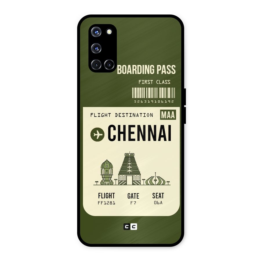 Chennai Boarding Pass Metal Back Case for Oppo A52
