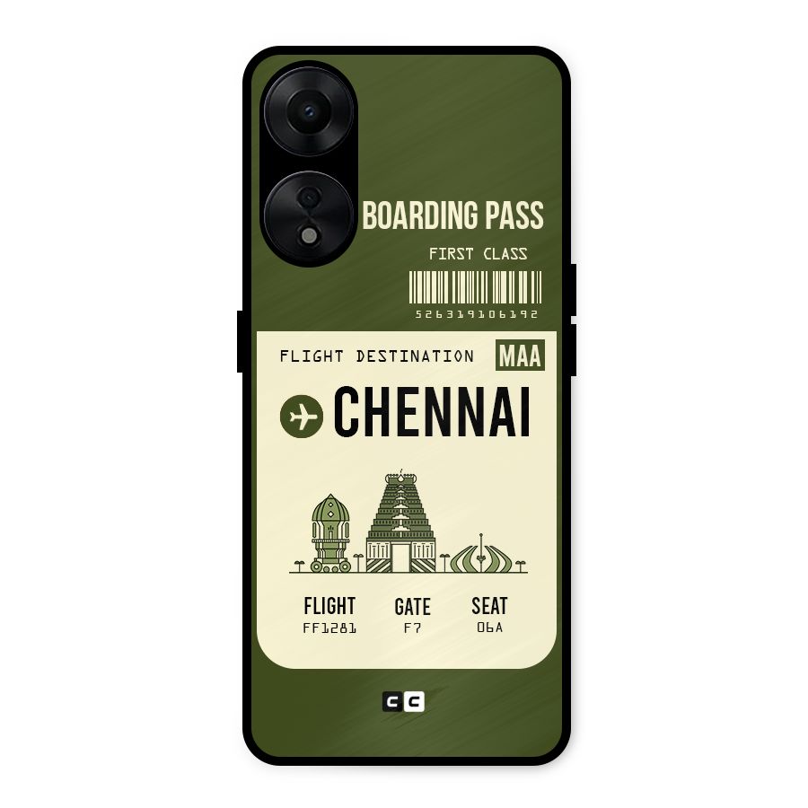 Chennai Boarding Pass Metal Back Case for Oppo A78 5G