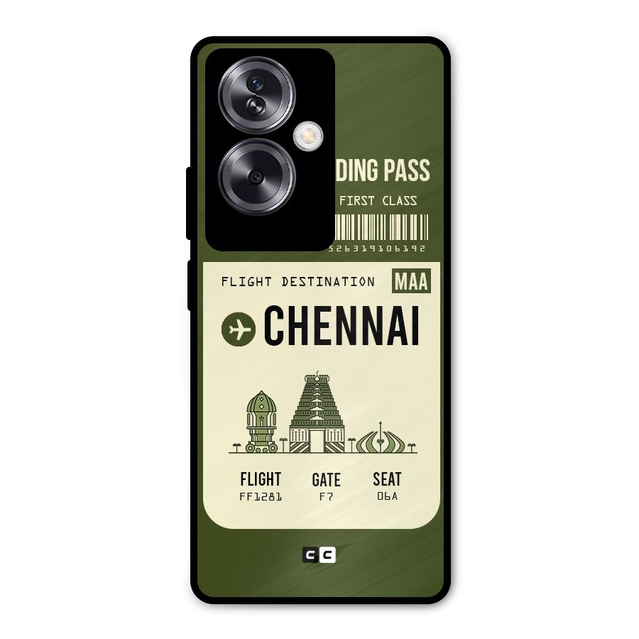 Chennai Boarding Pass Metal Back Case for Oppo A79 5G