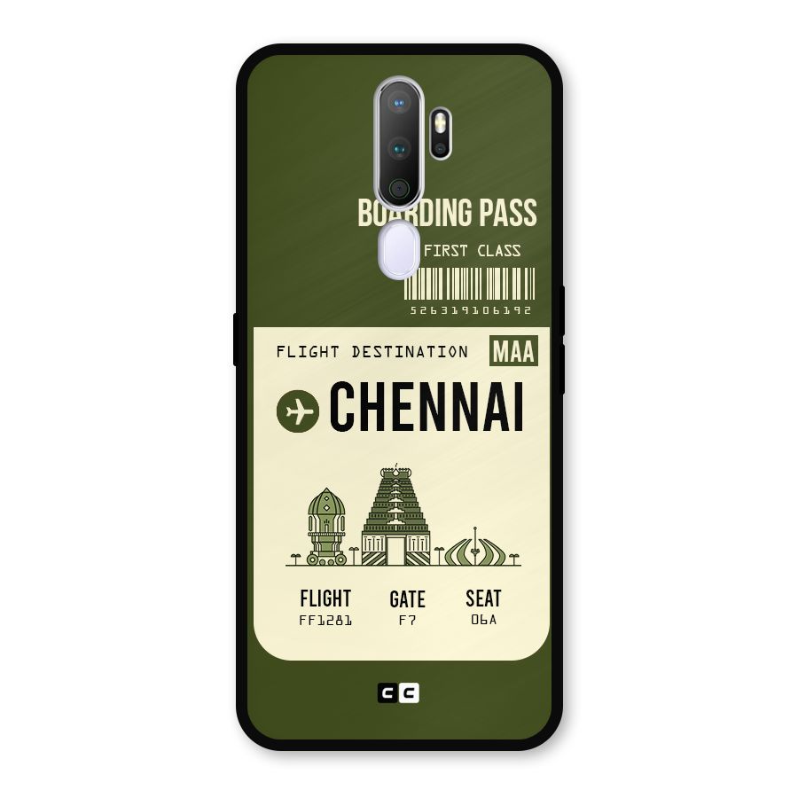Chennai Boarding Pass Metal Back Case for Oppo A9 (2020)