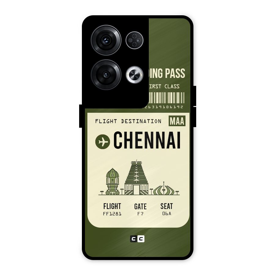 Chennai Boarding Pass Metal Back Case for Oppo Reno8 Pro 5G