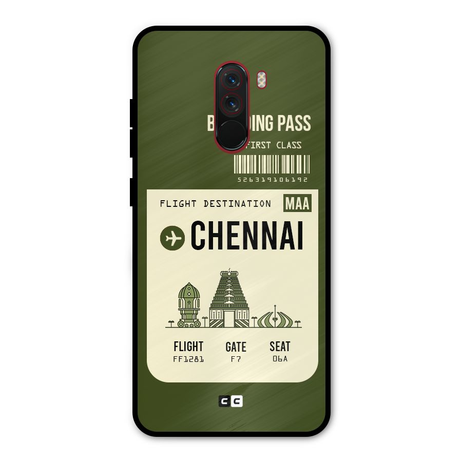 Chennai Boarding Pass Metal Back Case for Poco F1