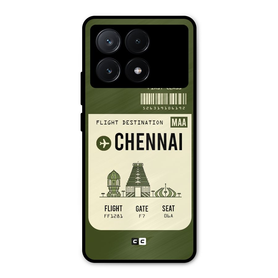 Chennai Boarding Pass Metal Back Case for Poco X6 Pro