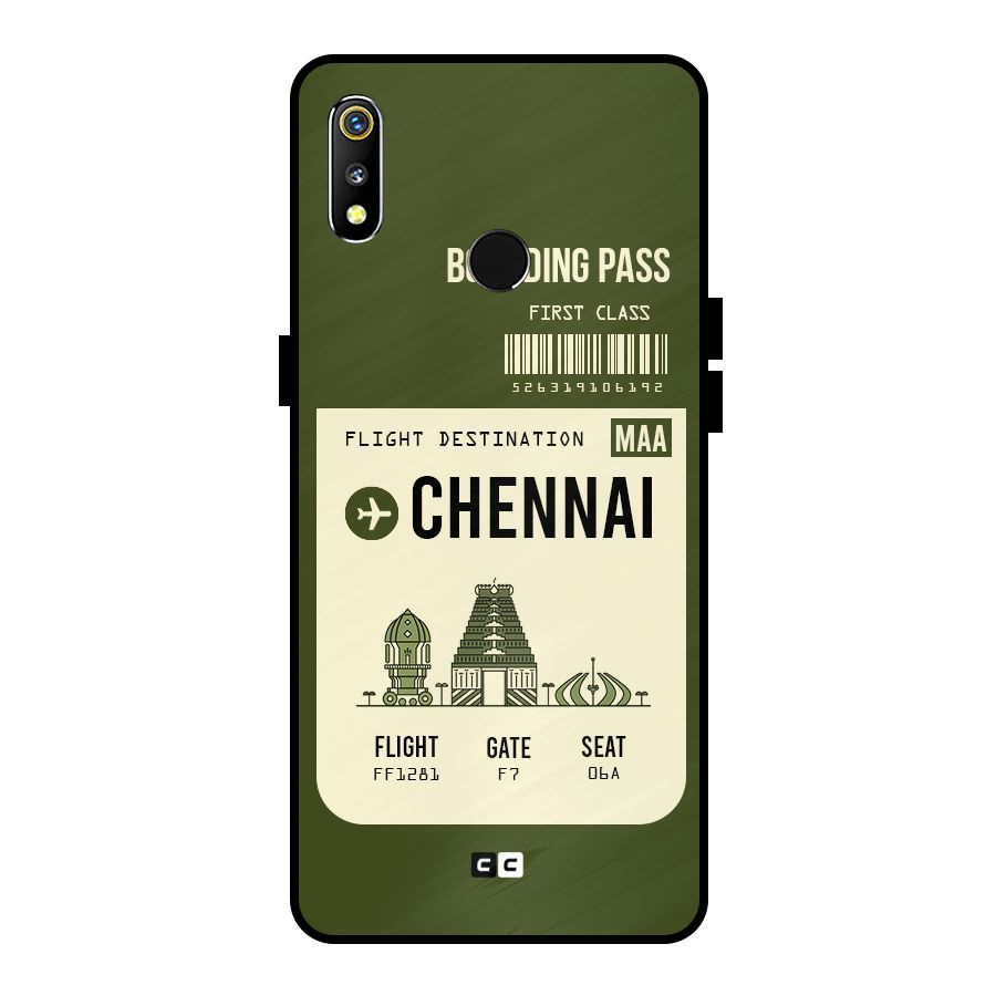 Chennai Boarding Pass Metal Back Case for Realme 3
