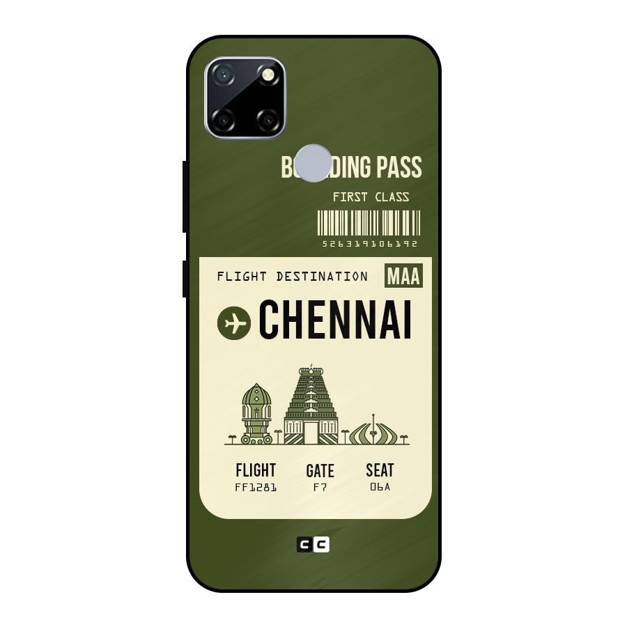 Chennai Boarding Pass Metal Back Case for Realme Narzo 20