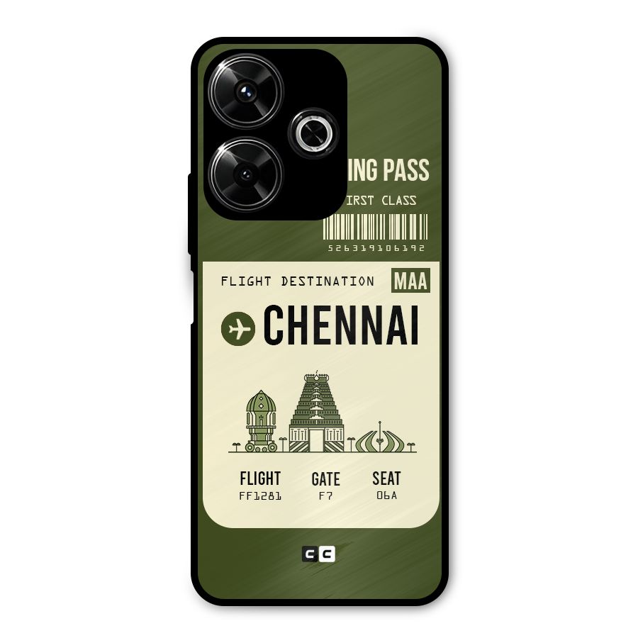Chennai Boarding Pass Metal Back Case for Redmi 13 5G