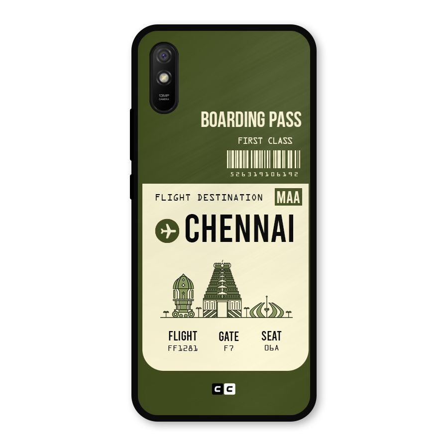 Chennai Boarding Pass Metal Back Case for Redmi 9i