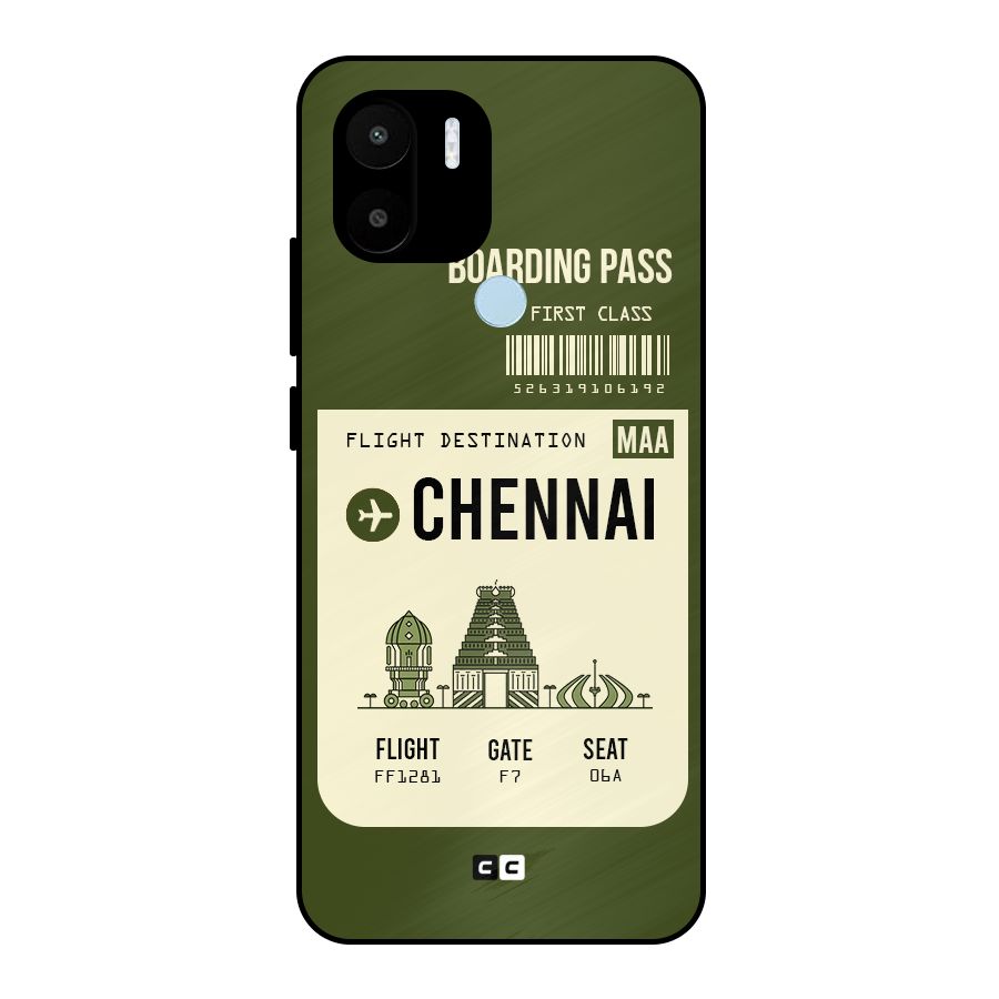 Chennai Boarding Pass Metal Back Case for Redmi A1+