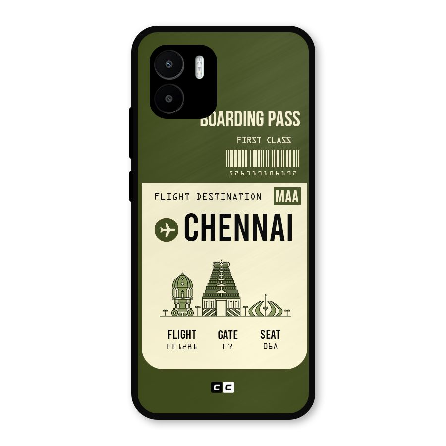 Chennai Boarding Pass Metal Back Case for Redmi A2