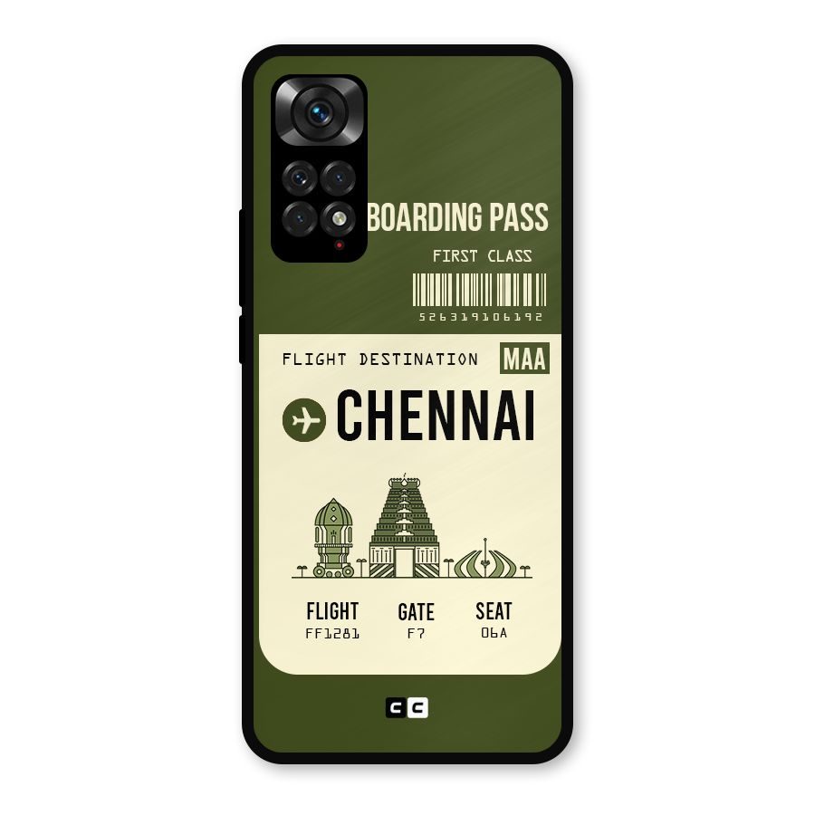 Chennai Boarding Pass Metal Back Case for Redmi Note 11s