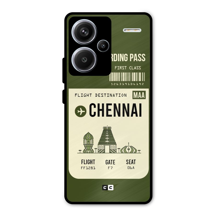 Chennai Boarding Pass Metal Back Case for Redmi Note 13 Pro Plus