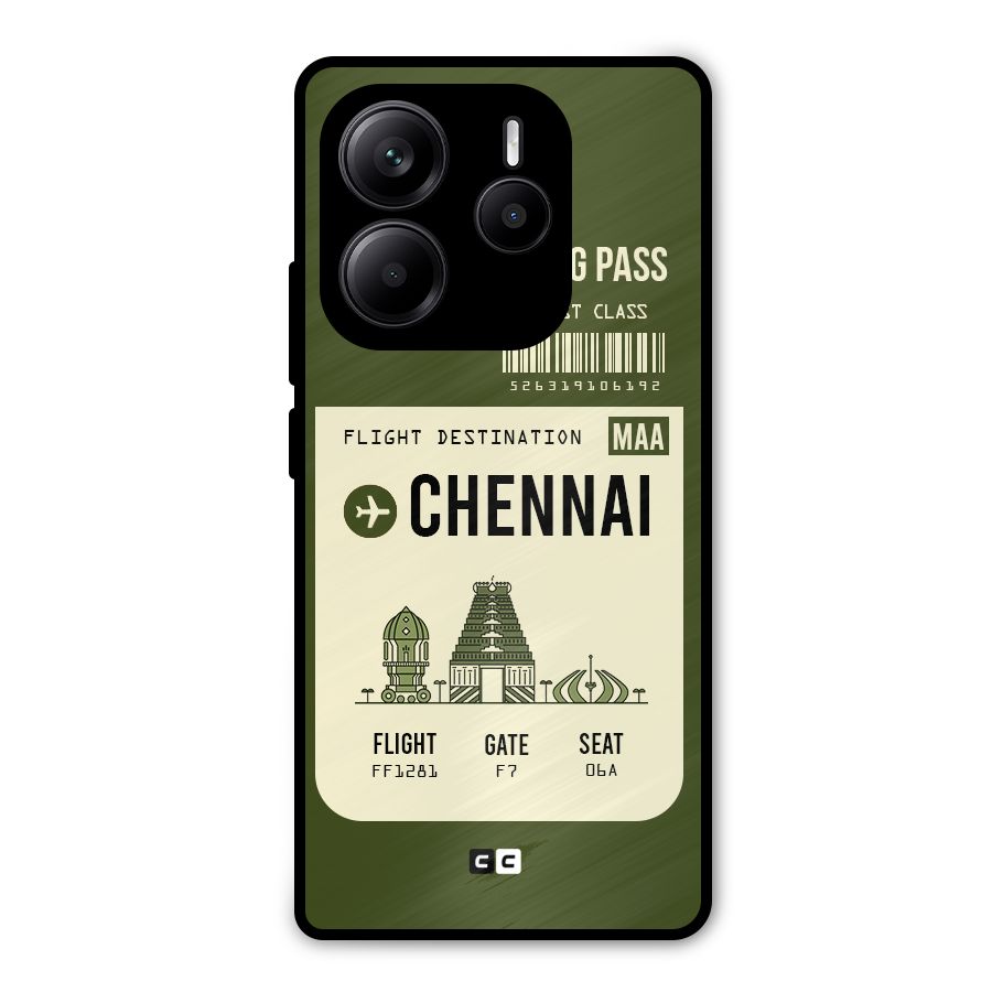 Chennai Boarding Pass Metal Back Case for Redmi Note 14 5G
