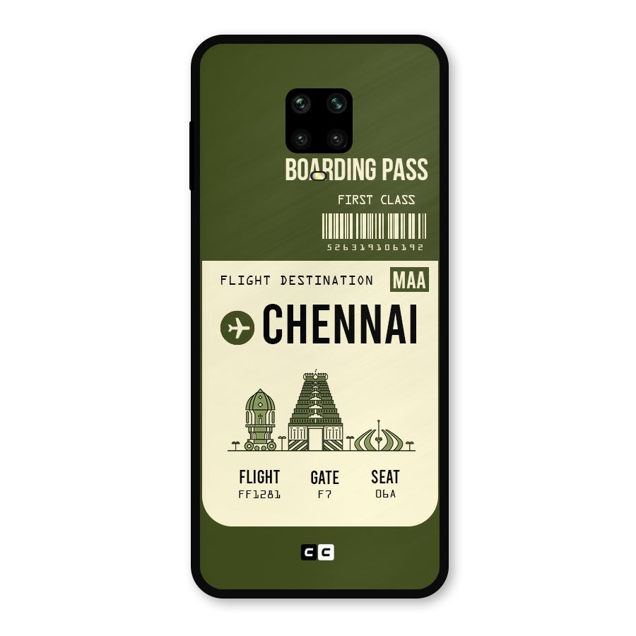 Chennai Boarding Pass Metal Back Case for Redmi Note 9 Pro