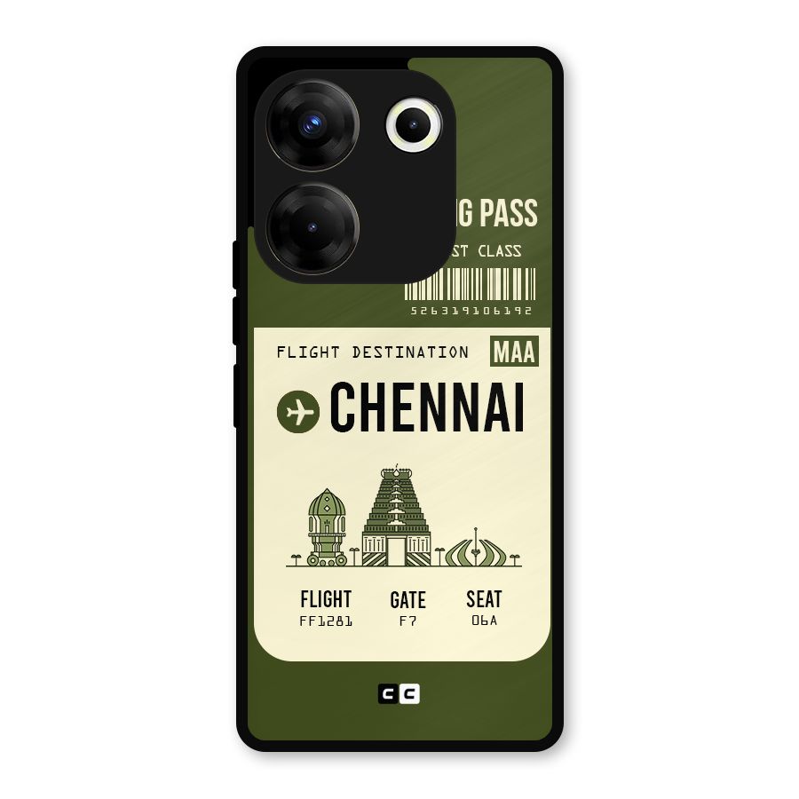 Chennai Boarding Pass Metal Back Case for Tecno Camon 20