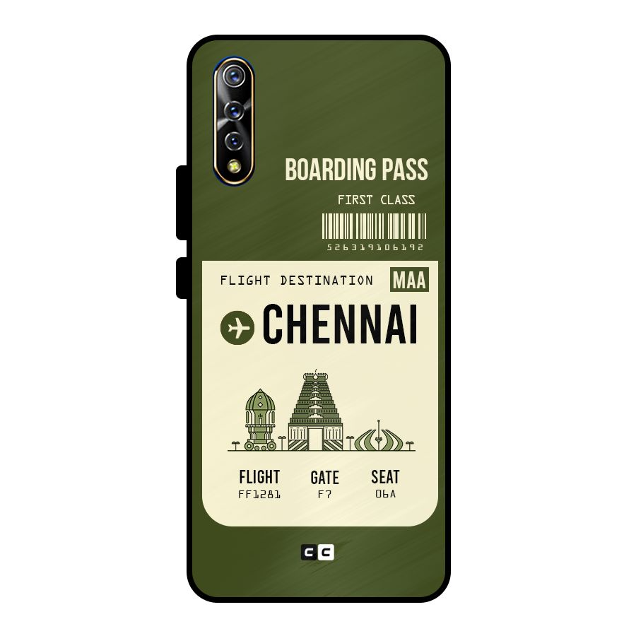Chennai Boarding Pass Metal Back Case for Vivo S1