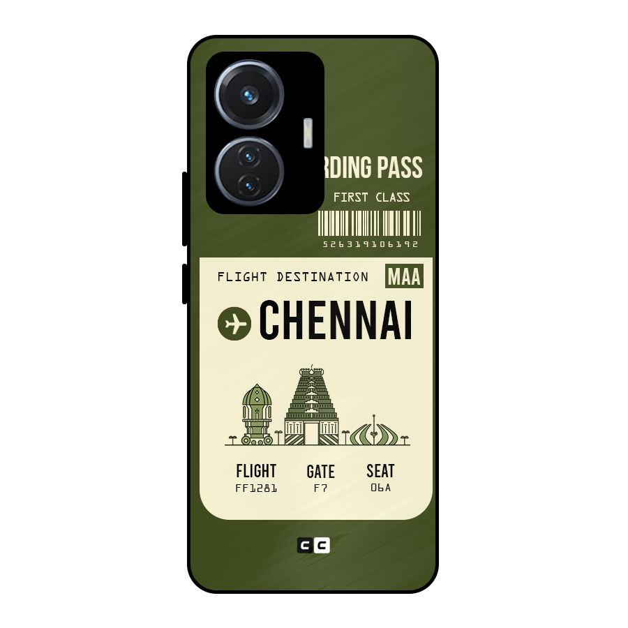 Chennai Boarding Pass Metal Back Case for Vivo T1 44W