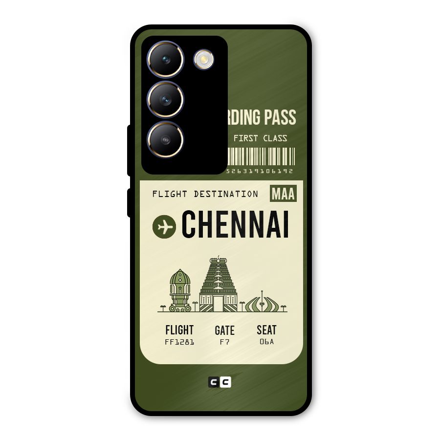 Chennai Boarding Pass Metal Back Case for Vivo T3 5G