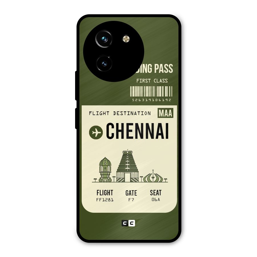 Chennai Boarding Pass Metal Back Case for Vivo T3x