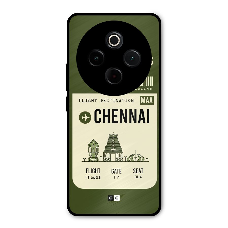 Chennai Boarding Pass Metal Back Case for Vivo T4