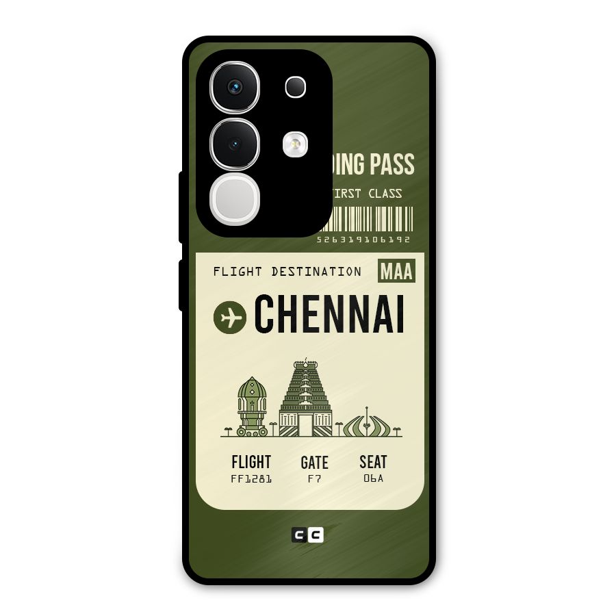 Chennai Boarding Pass Metal Back Case for Vivo T4x