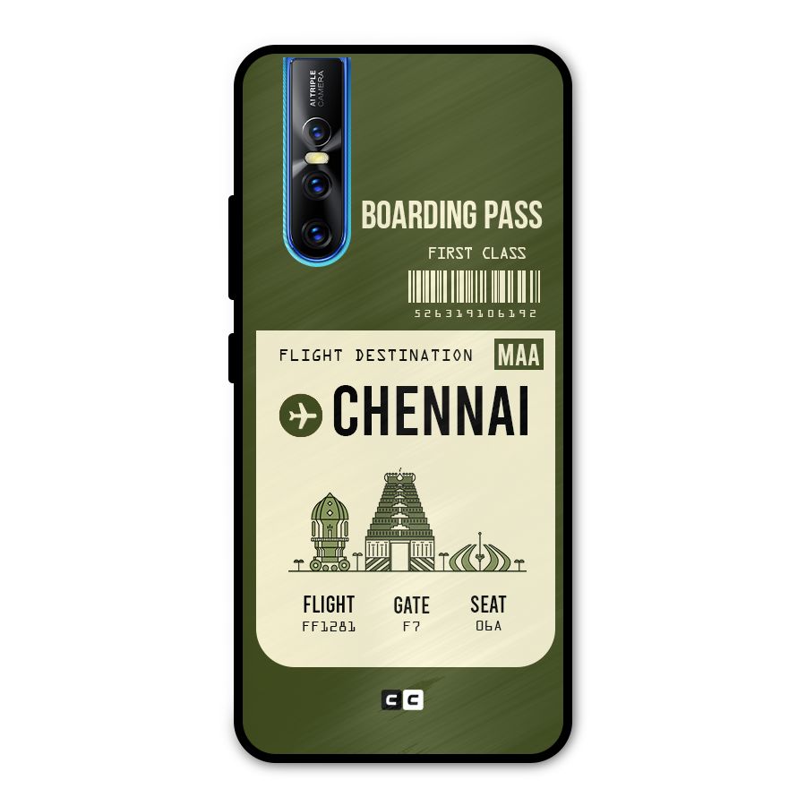 Chennai Boarding Pass Metal Back Case for Vivo V15 Pro