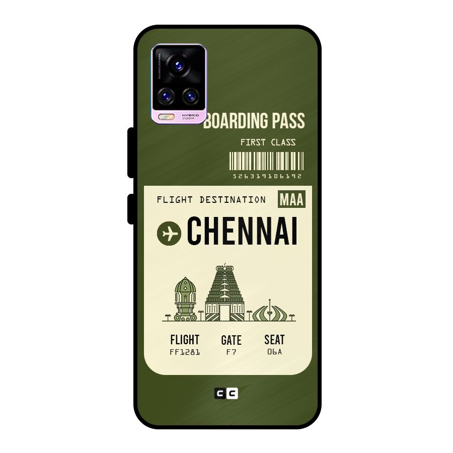 Chennai Boarding Pass Metal Back Case for Vivo V20 Pro