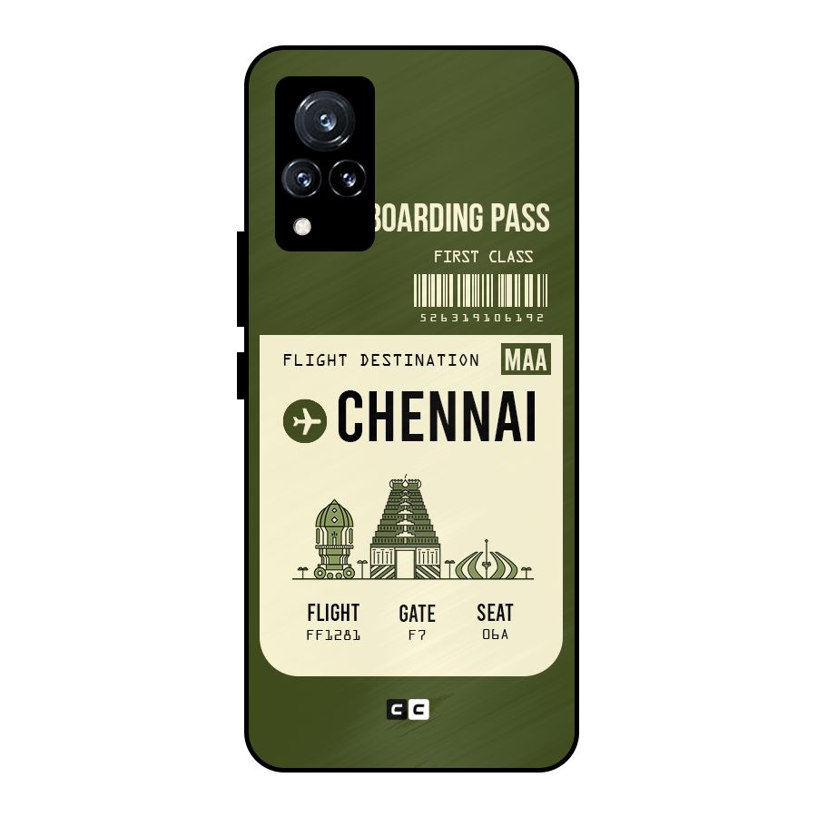 Chennai Boarding Pass Metal Back Case for Vivo V21 5G