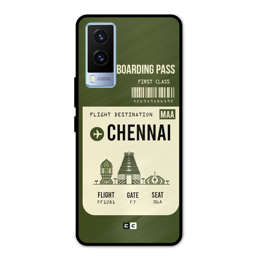 Chennai Boarding Pass Metal Back Case for Vivo V21e 5G