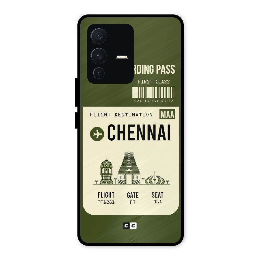 Chennai Boarding Pass Metal Back Case for Vivo V23 5G