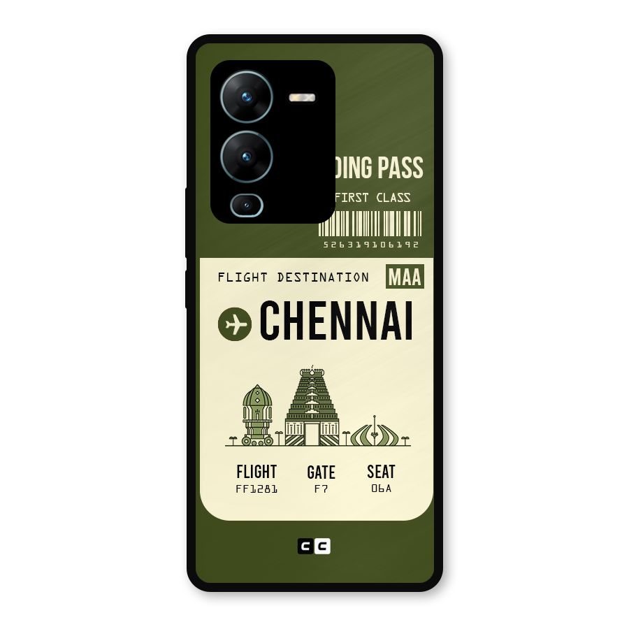 Chennai Boarding Pass Metal Back Case for Vivo V25 Pro