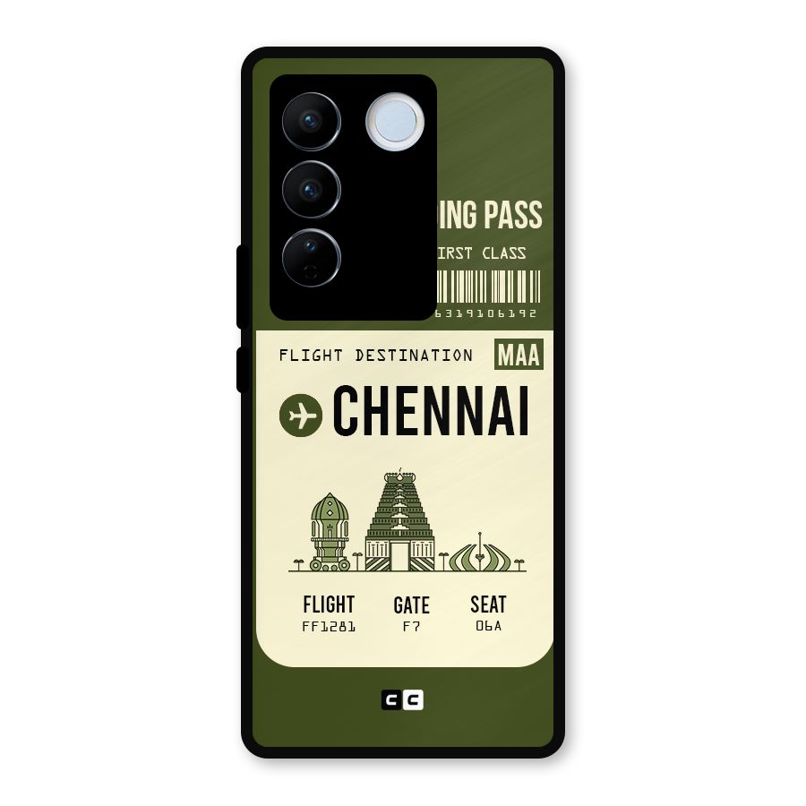 Chennai Boarding Pass Metal Back Case for Vivo V27