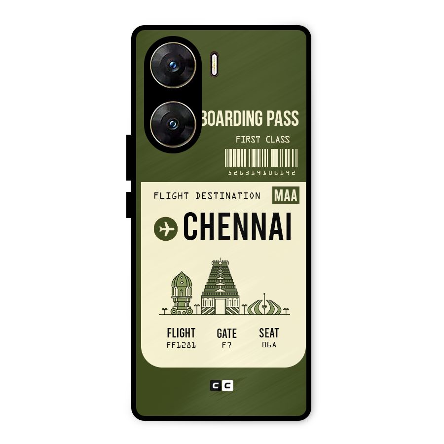 Chennai Boarding Pass Metal Back Case for Vivo V29e