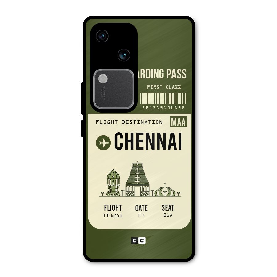 Chennai Boarding Pass Metal Back Case for Vivo V30