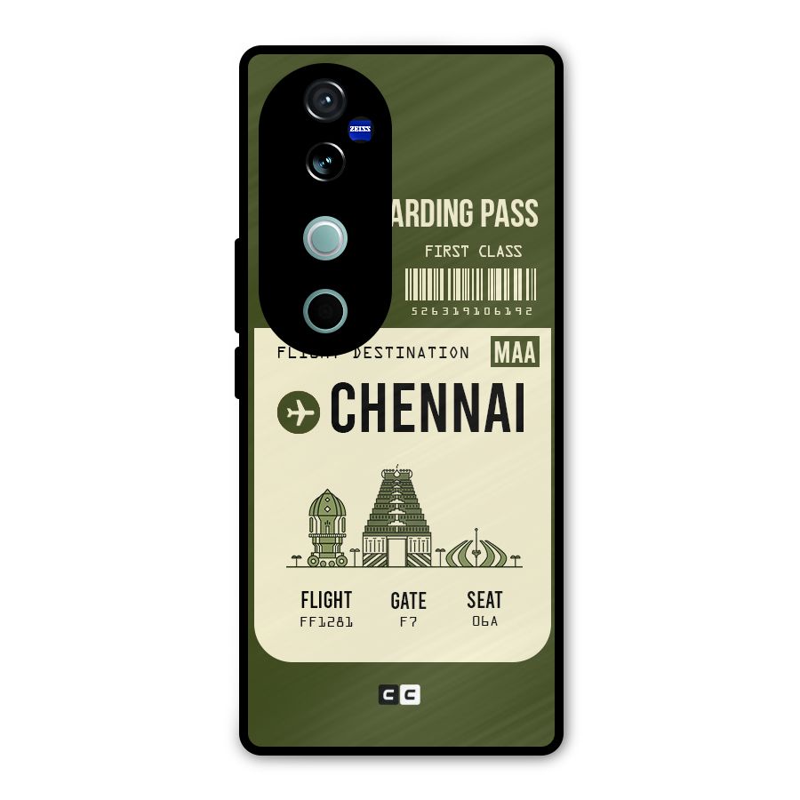 Chennai Boarding Pass Metal Back Case for Vivo V40