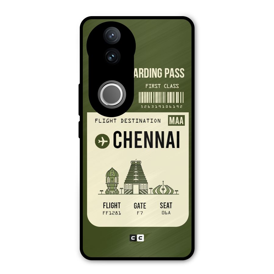 Chennai Boarding Pass Metal Back Case for Vivo V50e