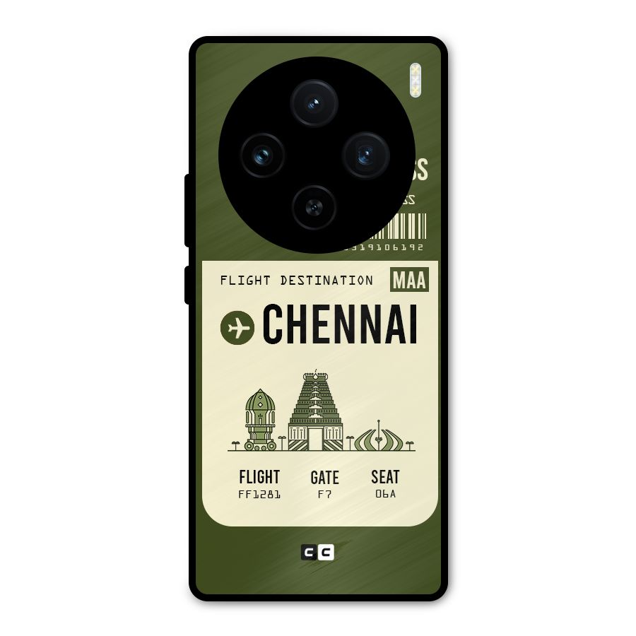 Chennai Boarding Pass Metal Back Case for Vivo X100