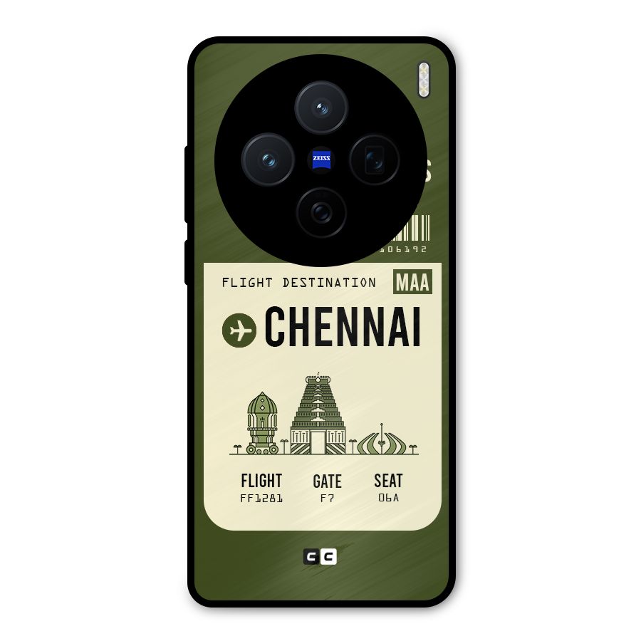 Chennai Boarding Pass Metal Back Case for Vivo X200