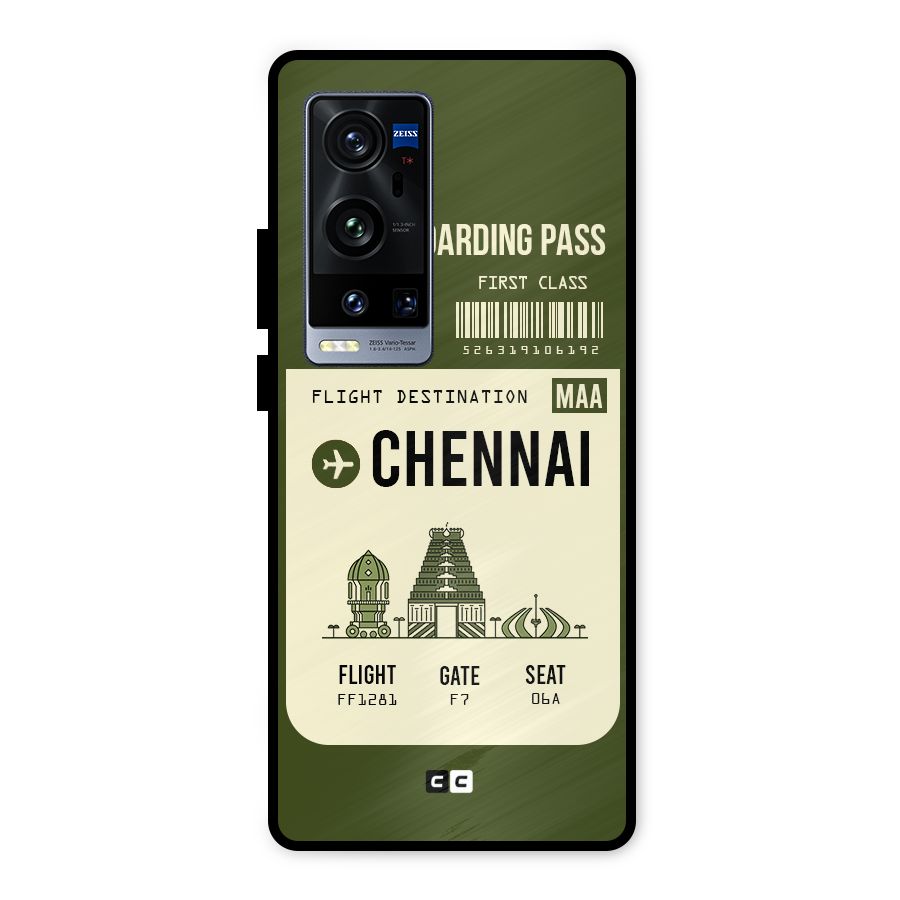Chennai Boarding Pass Metal Back Case for Vivo X60 Pro Plus