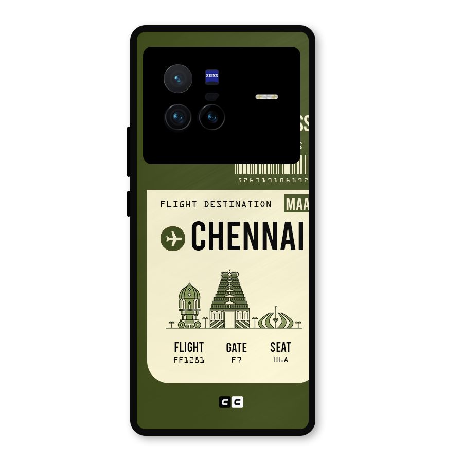 Chennai Boarding Pass Metal Back Case for Vivo X80