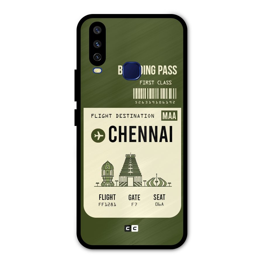 Chennai Boarding Pass Metal Back Case for Vivo Y12