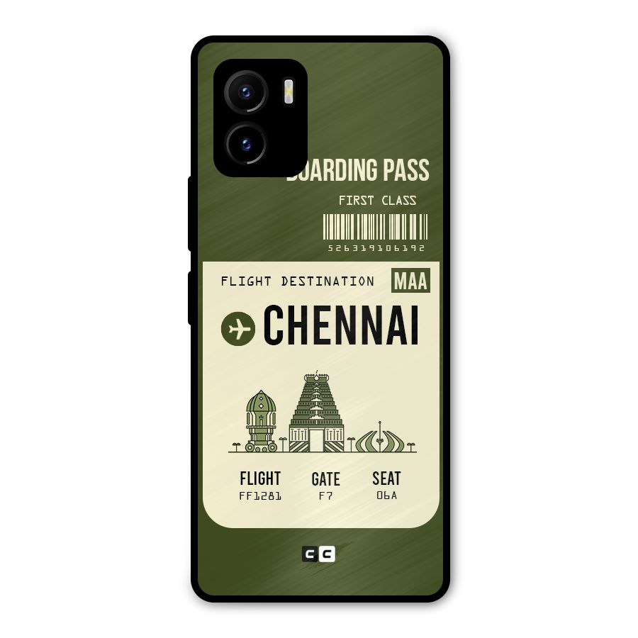 Chennai Boarding Pass Metal Back Case for Vivo Y15s