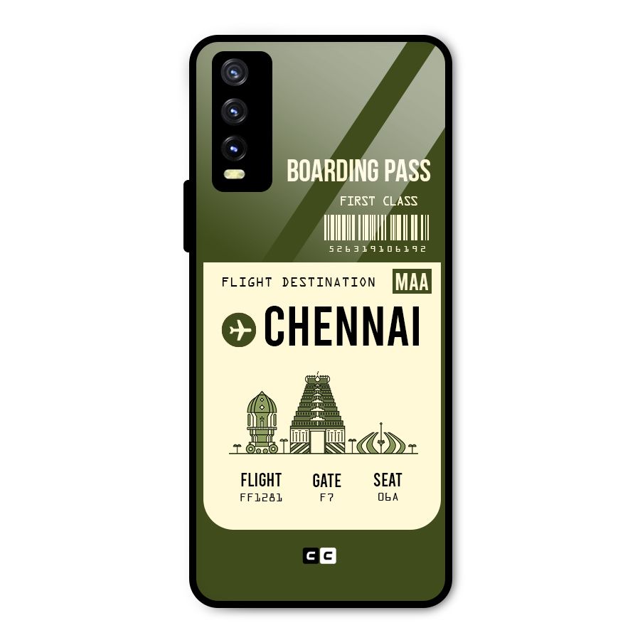 Chennai Boarding Pass Metal Back Case for Vivo Y20