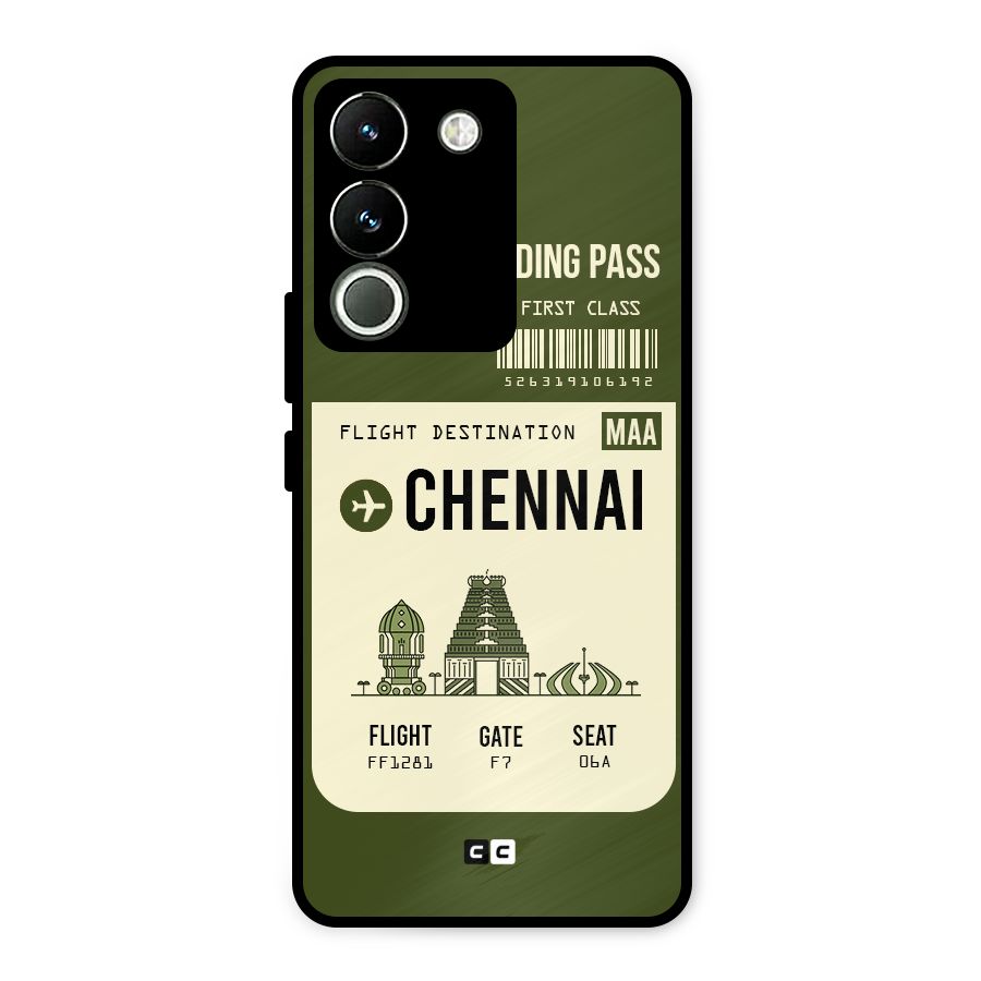 Chennai Boarding Pass Metal Back Case for Vivo Y200
