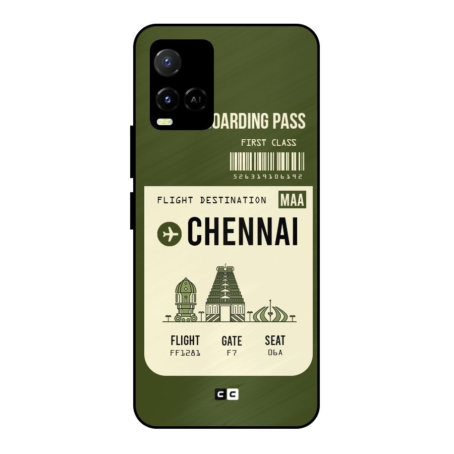 Chennai Boarding Pass Metal Back Case for Vivo Y21T